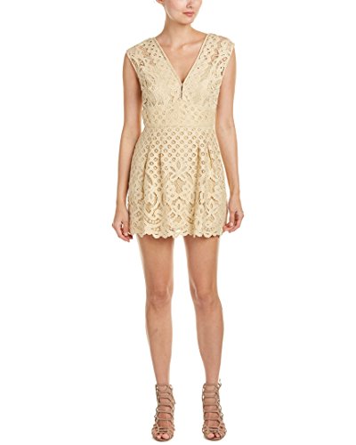 Free People Womens Lace Pleated Cocktail Dress Ivory 12